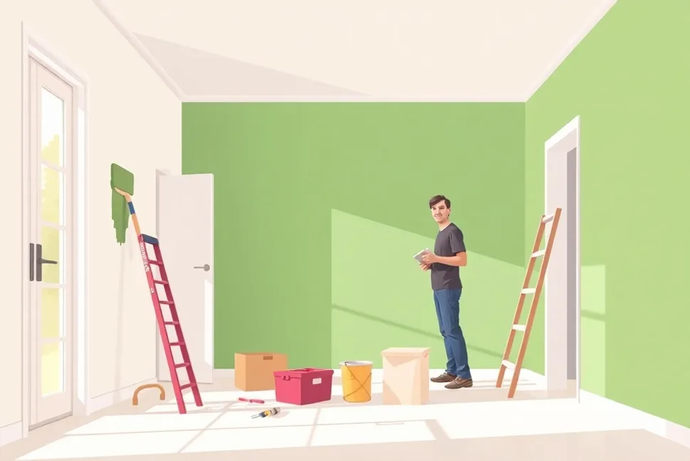 Intérieur rénové après travaux de peinture à Rouen