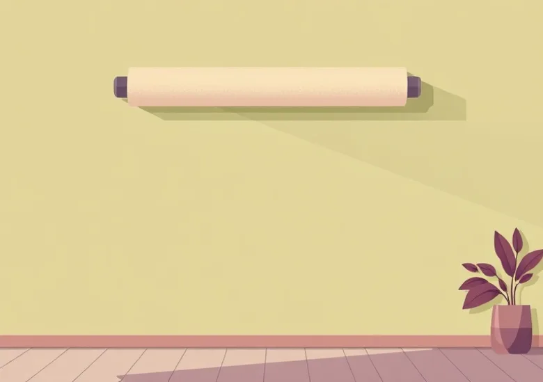 Pose de papier peint, rouleau et brosse à maroufler